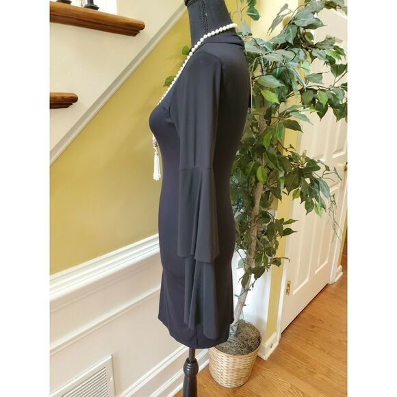 Missguided Milkmaid L/S Bodycon Dress Black Size 4 - Picture 4 of 10